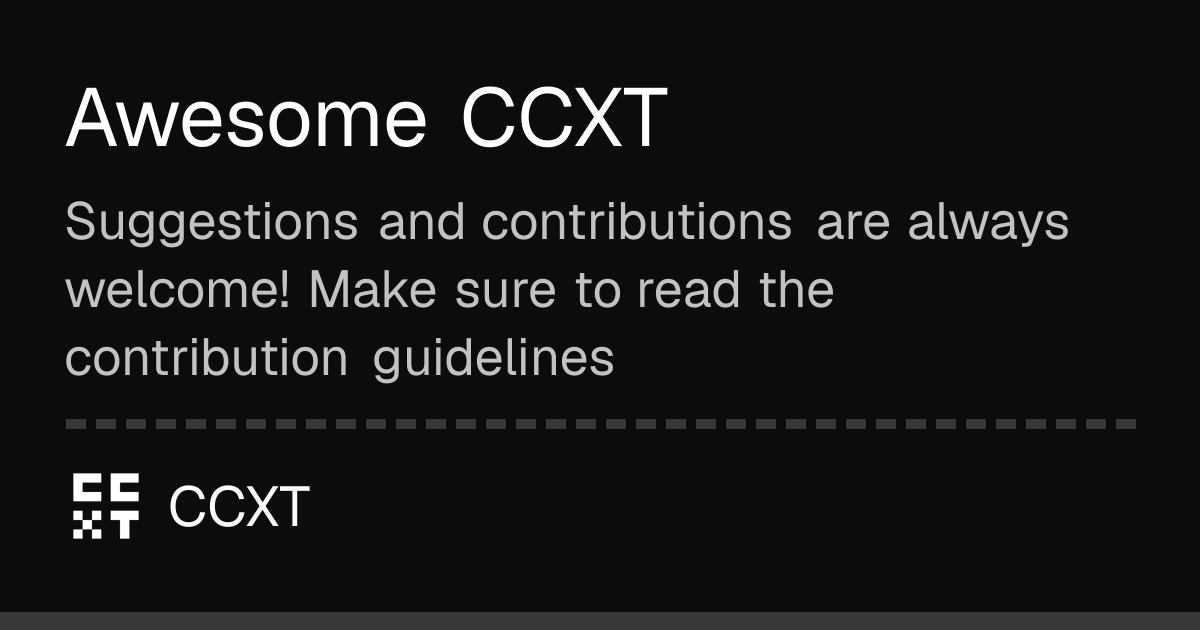 Awesome CCXT