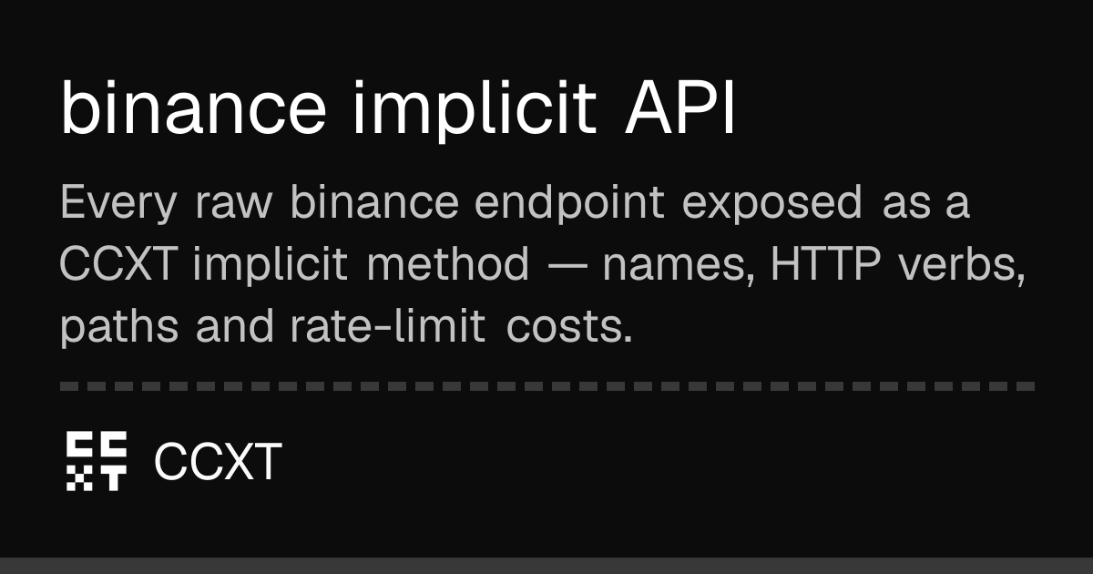 binance implicit API