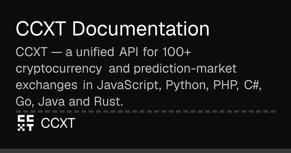 CCXT Documentation
